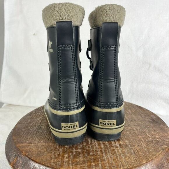 Sorel Boots Kid's Youth Size 2 Yoot Pac Snow Waterproof Winter Black/Green - Picture 3 of 11